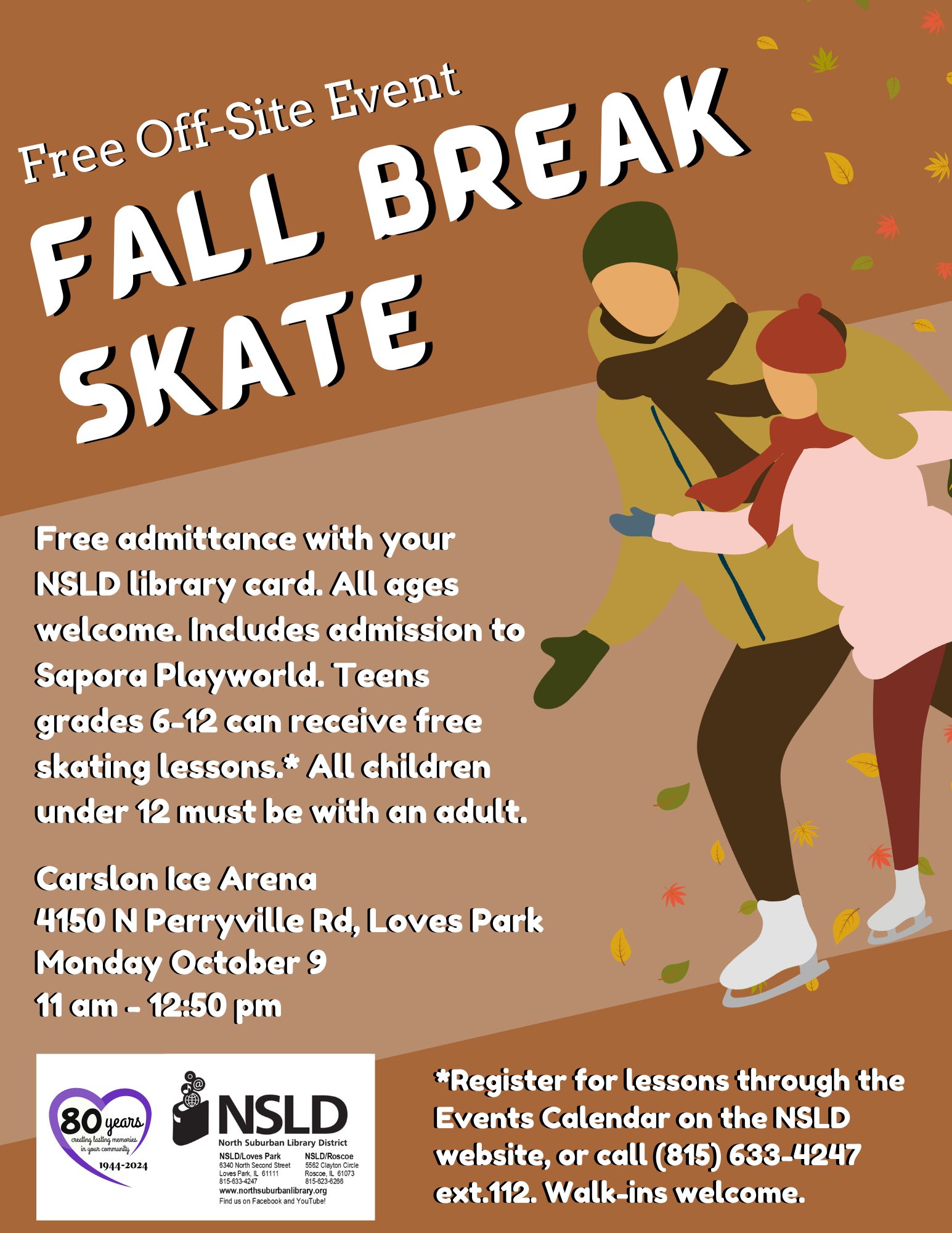 Fall Break Skate at Carlson Ice Arena North Suburban Library District